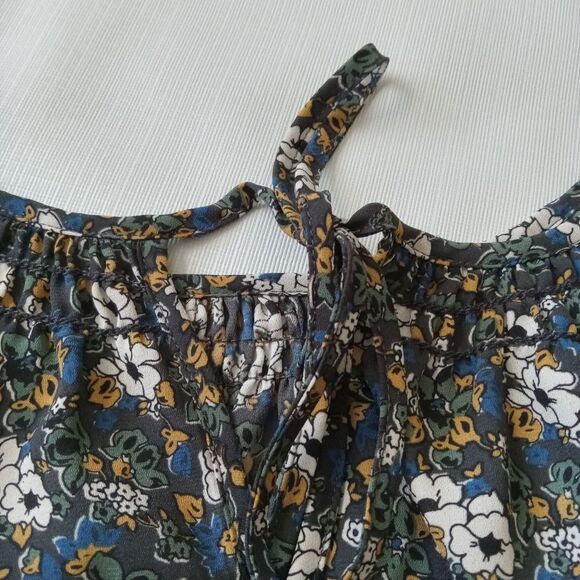 Max Studio Green Floral Pattern Lightweight Cold Shoulder Blouse Women's Small - Picture 9 of 10